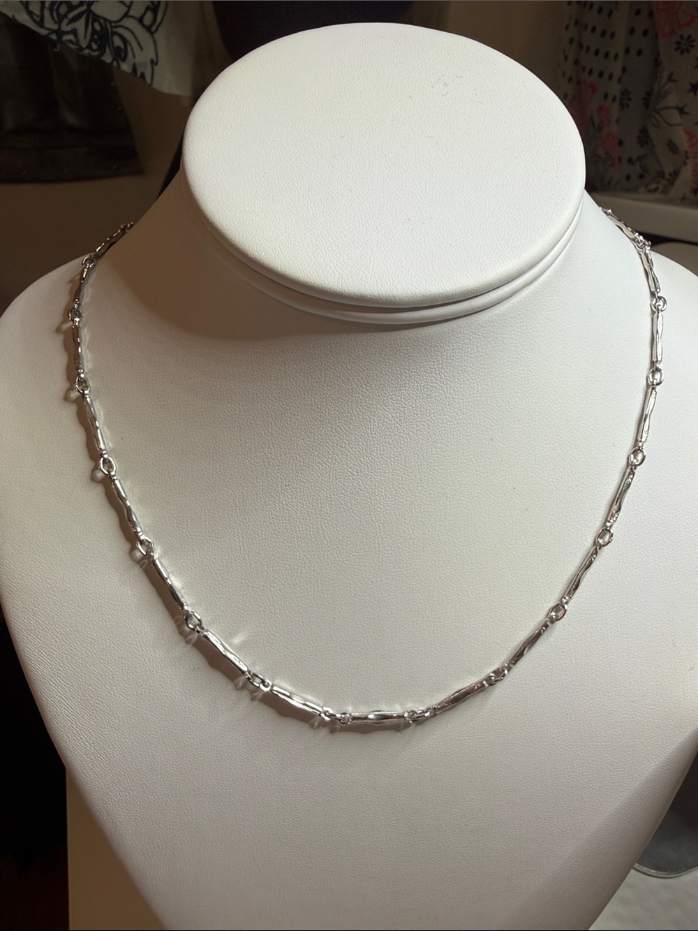 Sterling Bamboo Link Necklace in Silver - Women's Jewelry